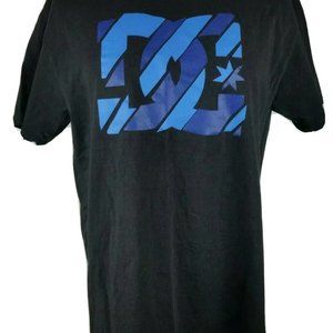 DC Shoe Company Black/W Blue Letters T-Shirt L